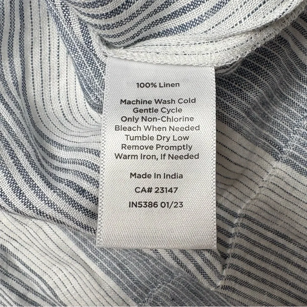 Haven Well Within Ombre Striped Linen V-Neck Top • Size M • 3/4 Sleeve Coastal - Picture 11 of 11